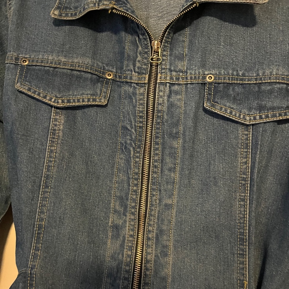 Lightweight denim zip up jacket - Picture 7 of 8